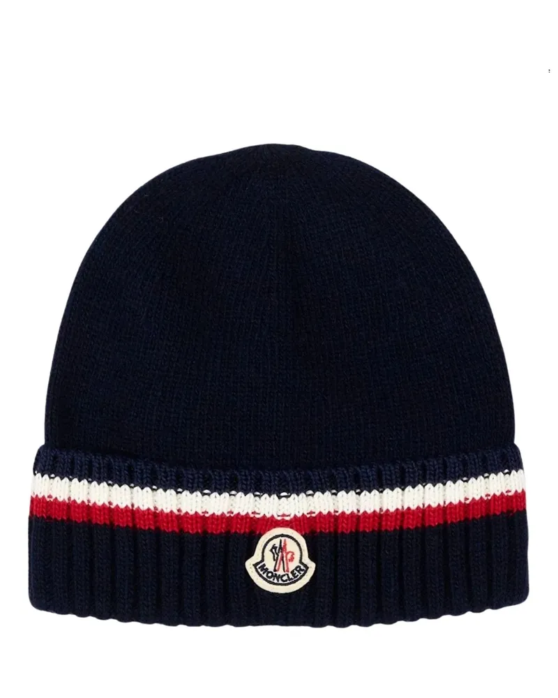 Moncler Hat Wool Cashmere Blend Blue
