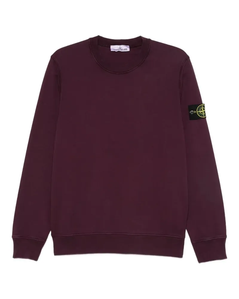 Stone Island Organic Cotton Fleece Garment Dyed Sweatshirt Red