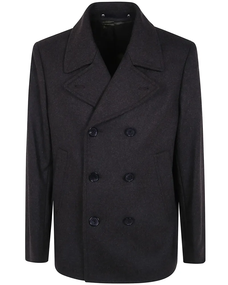 Paul Smith Pea Coat Mens Pea Coat Brown