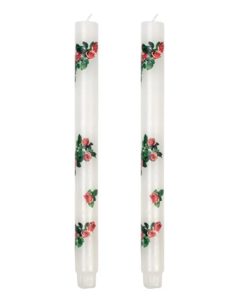 Seletti Toiletpaper Roses" Double Set Candels Cm 2.3 X 2.3 H 27 Multi
