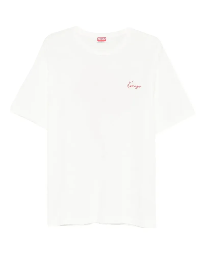 Kenzo Gots Kenzo Archive Rose Outlined Classic T-Shirt White