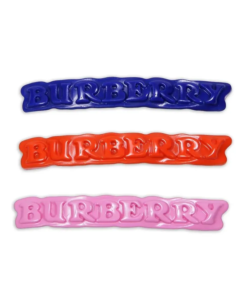 Burberry Hat Multicolor Logo Hair Grip Set Multi