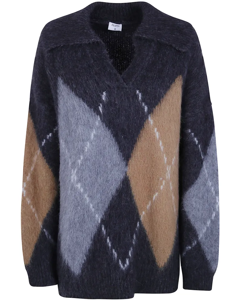 Filippa K Sweater Alpaca Check Alpaca Check Sweater Gray