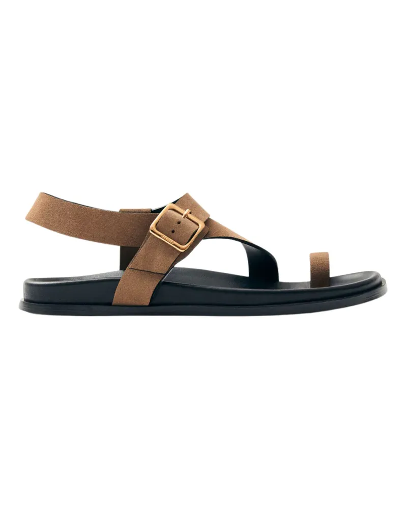 Alohas Siren Suede Leather Sandals By Alohas Brown