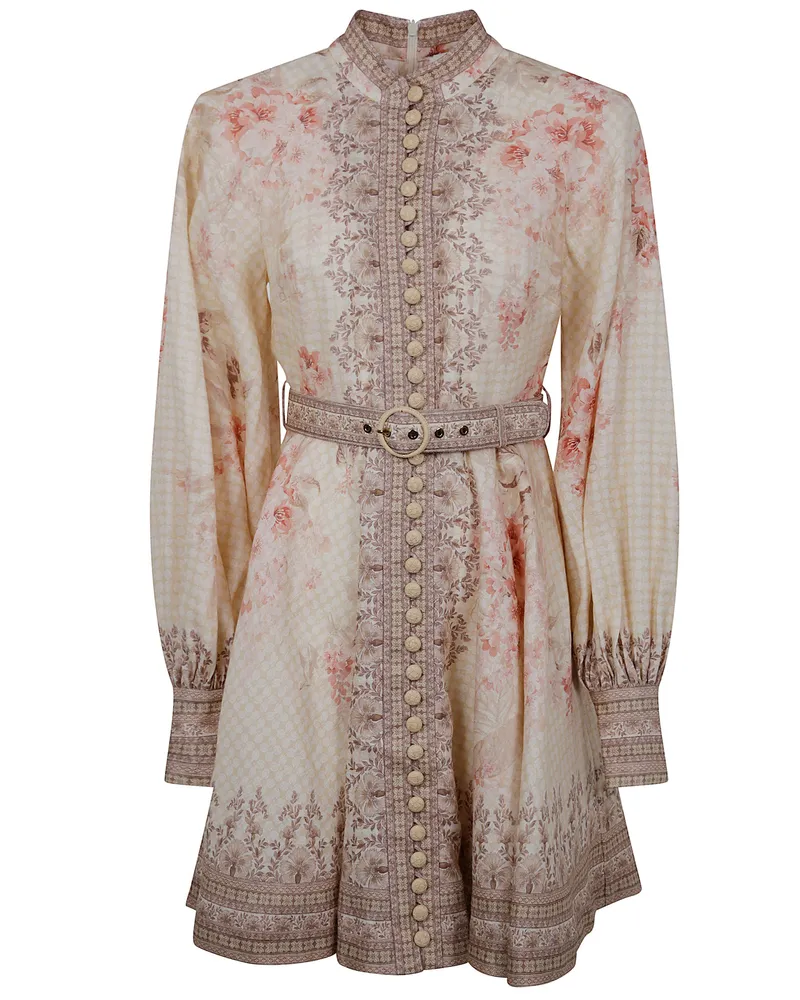 Zimmermann Illuminate Buttoned Mini Dress Red