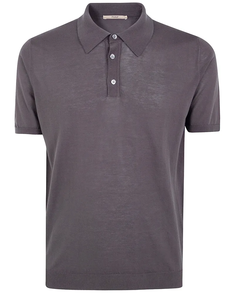 Nuur Short Sleeved Polo Neck T-Shirt Brown