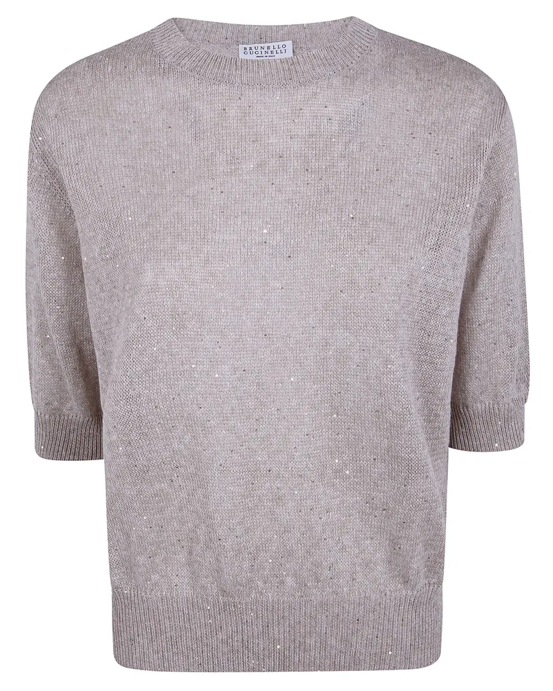 Brunello Cucinelli Round Neck Sweater White