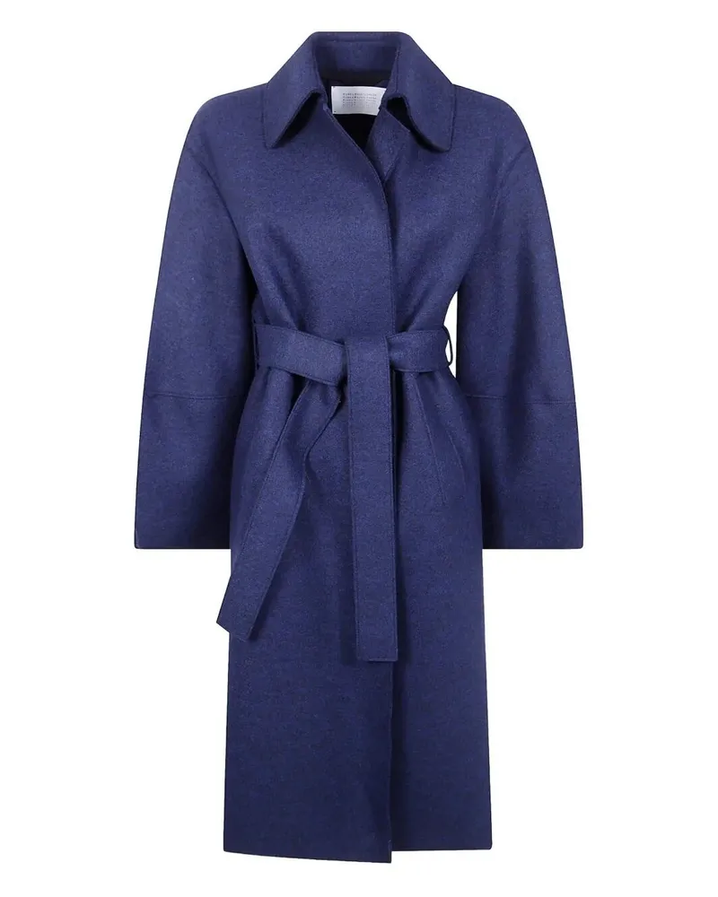 Harris Wharf London Women Puff Sleeves Coat Pressed Wool Blue