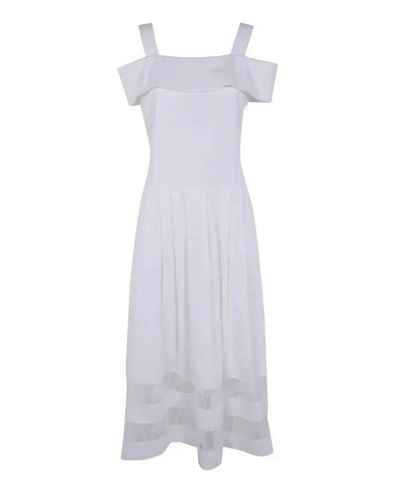 Blumarine Lace Cotton Dress White