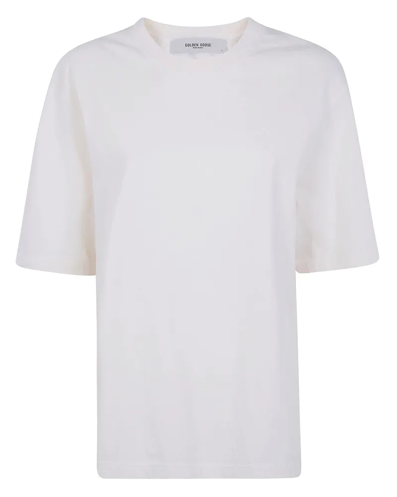 Golden Goose Relaxed Fit T-Shirt Cotton Jersey Logo Patch White