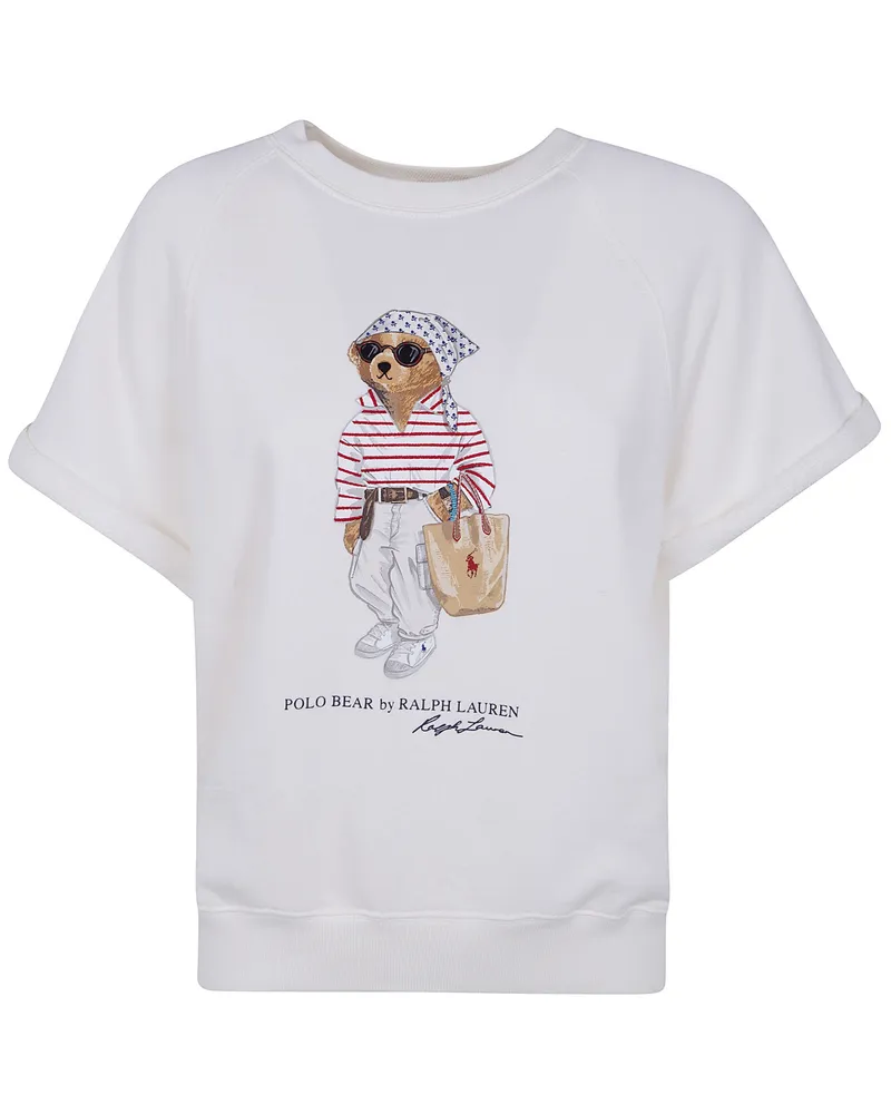 Ralph Lauren Knit Short Sleeves Teddy Print Sweatshirt White
