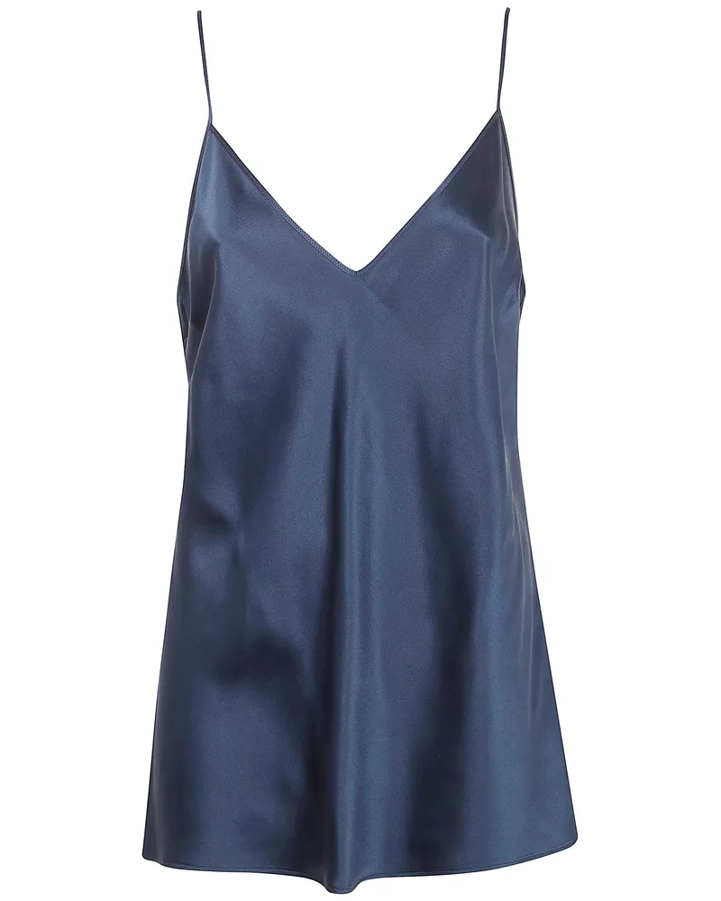 Joseph Clea Top" Blouse Silk Satin Blue