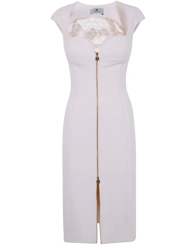Elisabetta Franchi Midi Dress Beige