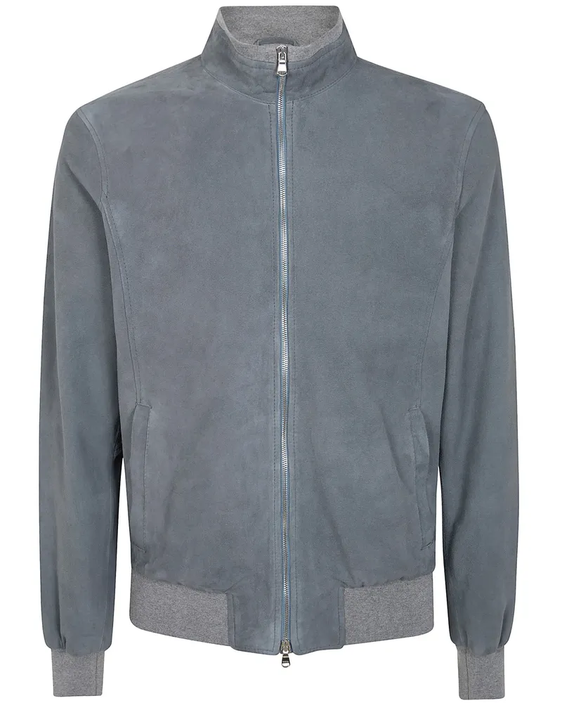 BARBA Fox" Leather Sport Jacket Gray