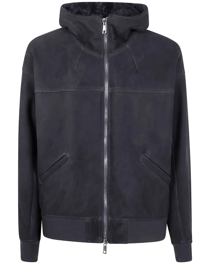 Giorgio Brato Mutton Velour Oversized Hooded Sweatshirt Black
