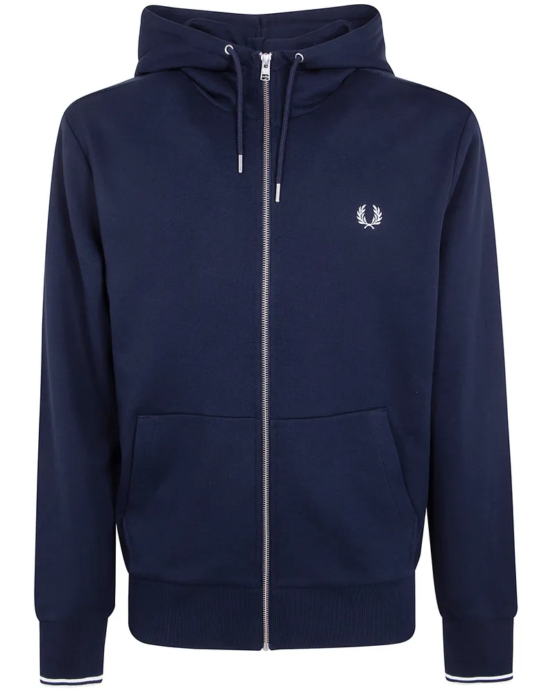 Fred Perry Fred Perry' Hooded Zip Through Sweatshirt Blue