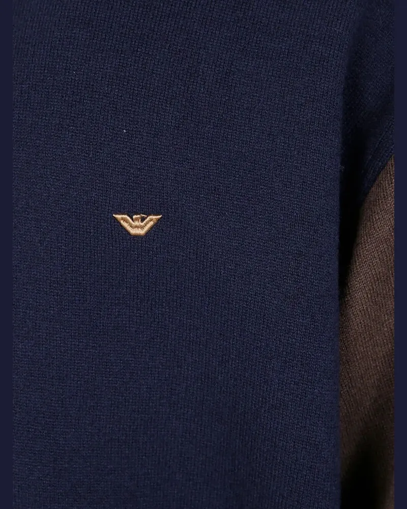Emporio Armani Hooded Bicolor Sweater Blue