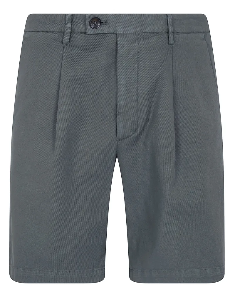 MICHAEL COAL Cotton & Linen Bermuda Trousers Green