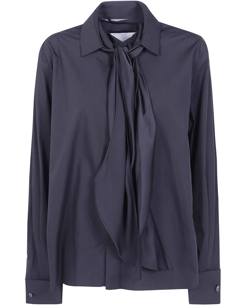 Sacai Shirt With Satin Tie "Poplin Shirt Black