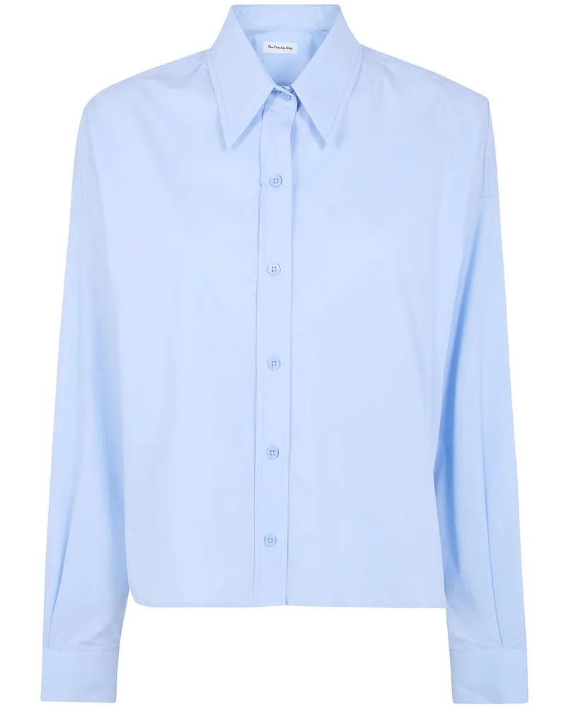FRANKIE Shop Arlen" Cotton Boxy Shirt Blue