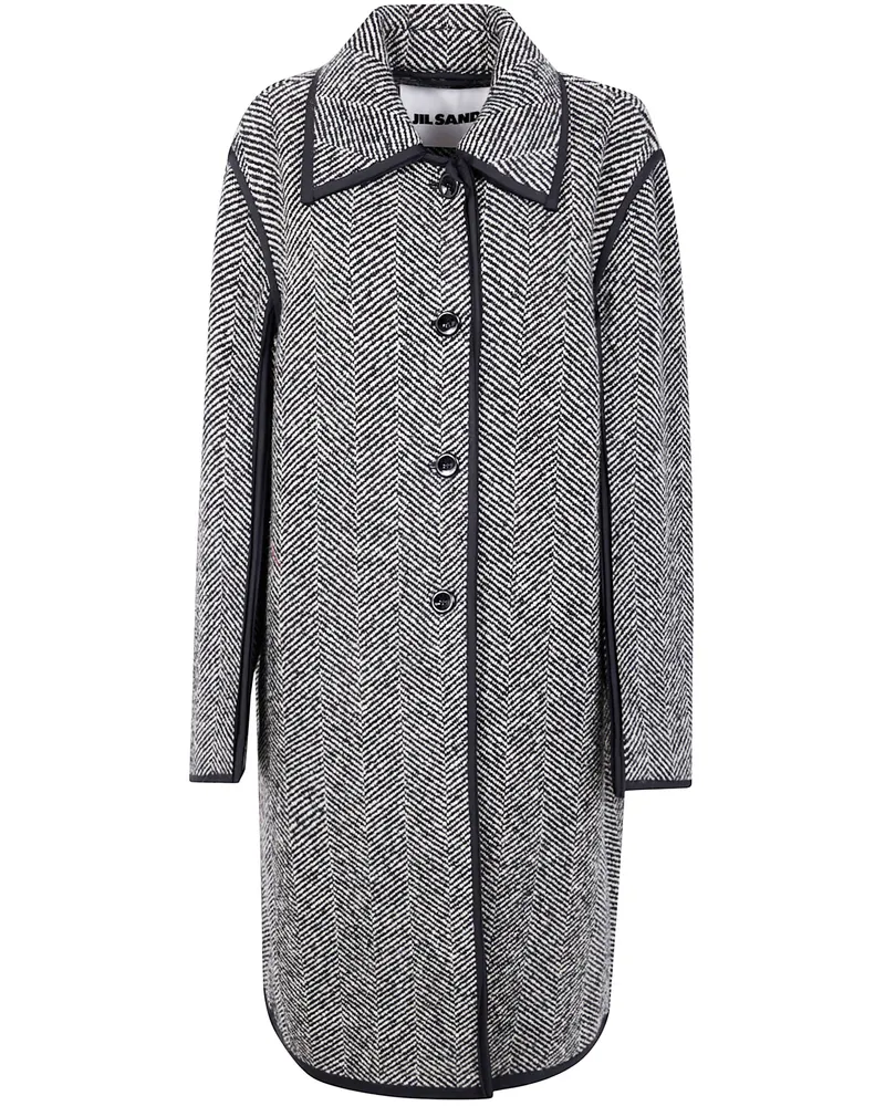Jil Sander 65 W Trim" Coat Gray