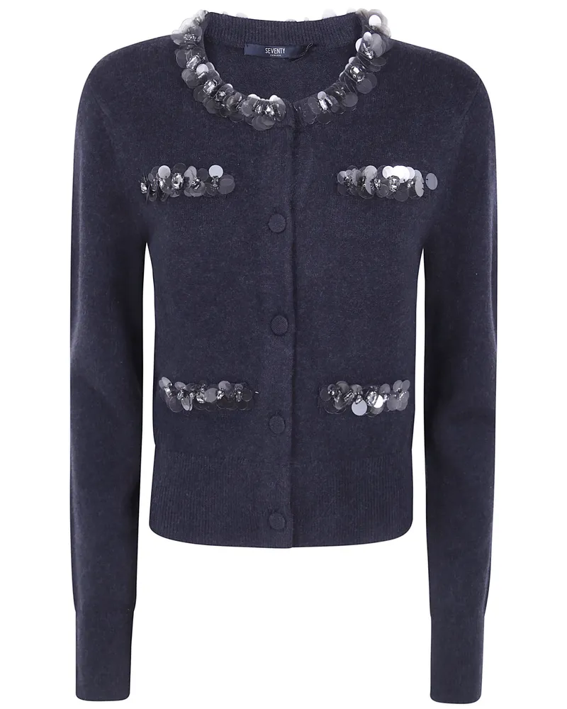 Seventy Cardigan With Appliques Black