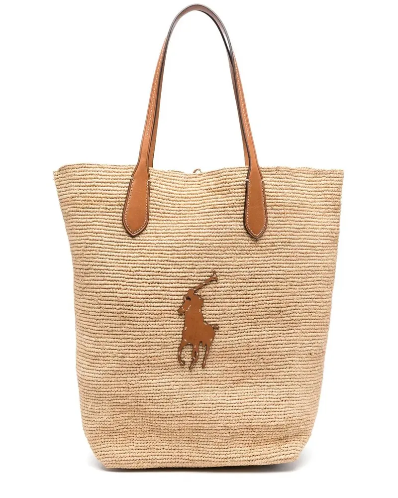 Ralph Lauren Logo" Large Tote Bag Beige