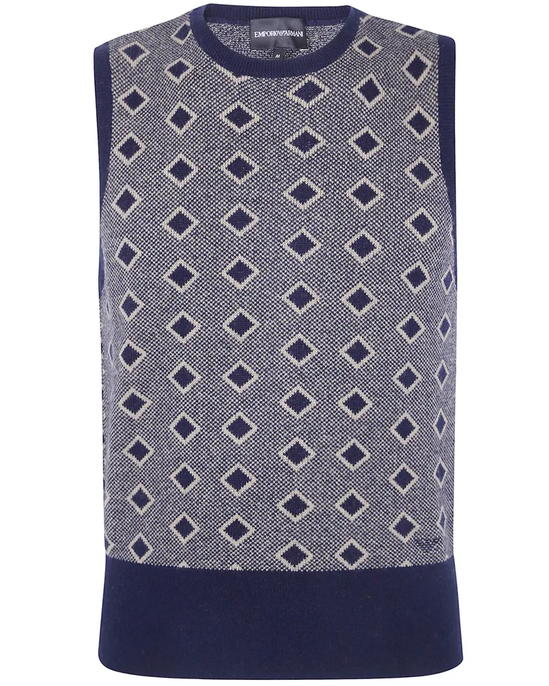 Emporio Armani Sweater Vest V Neck "Rumble Dark Navy Blue