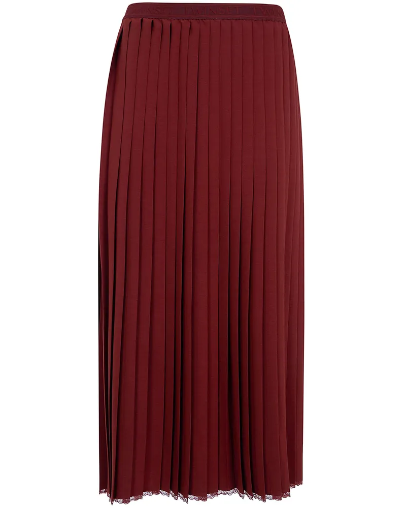 Twin-Set Long Skirt Plisse Long Skirt Brown