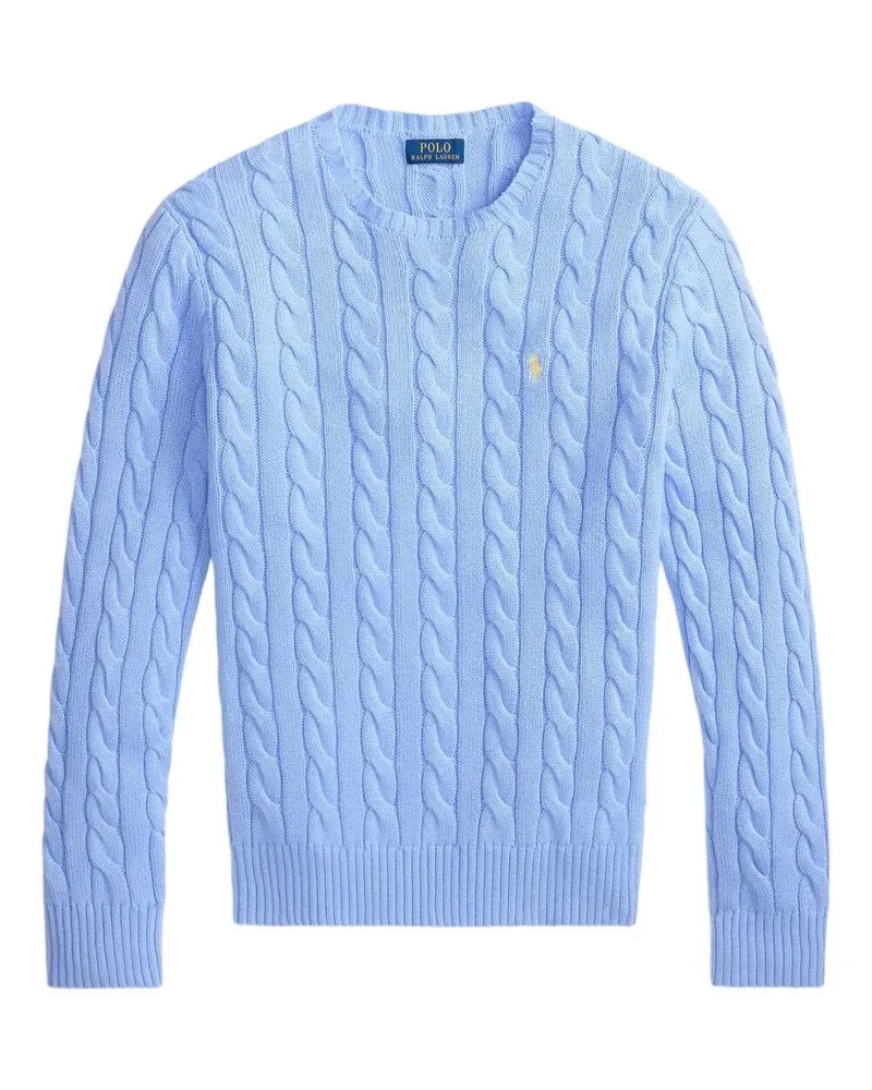 Ralph Lauren Long Sleeves Round Neck Rib Sweater Blue