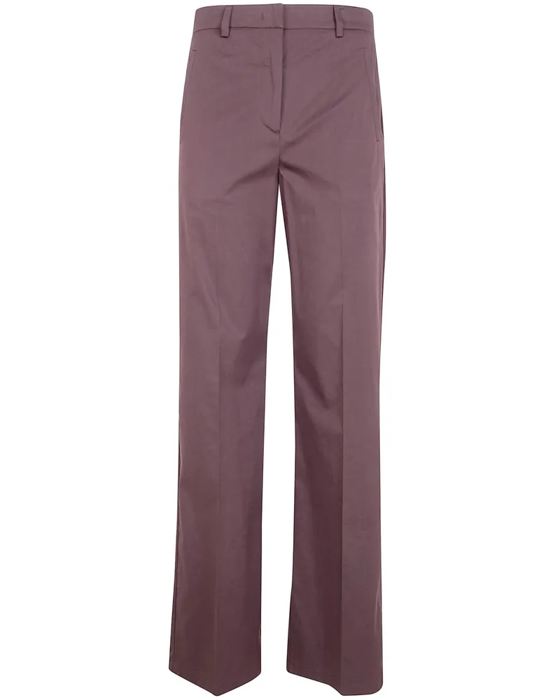 Blumarine Light Cotton Straight Fit Trousers Brown