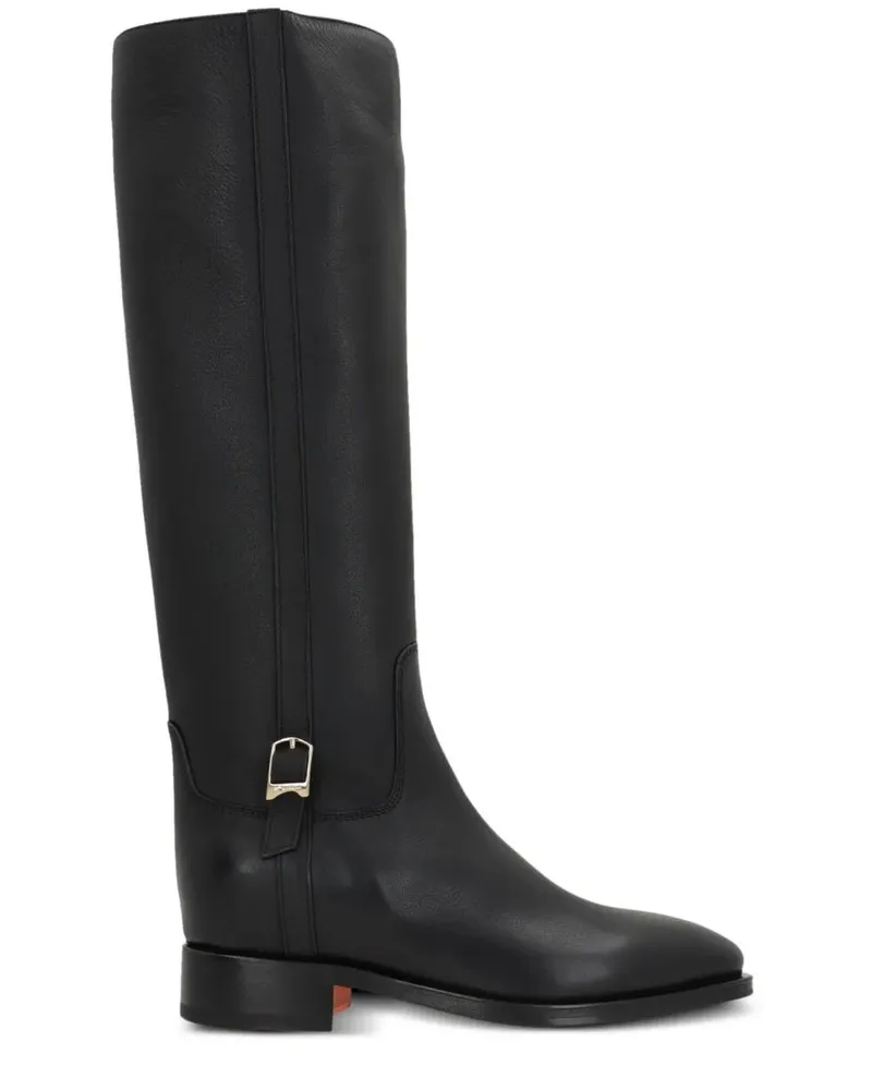 Santoni Hermi Bobuc" Leather Boot Black