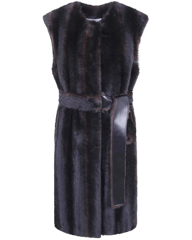 STAND Faux Fur Vest "Klara Brown