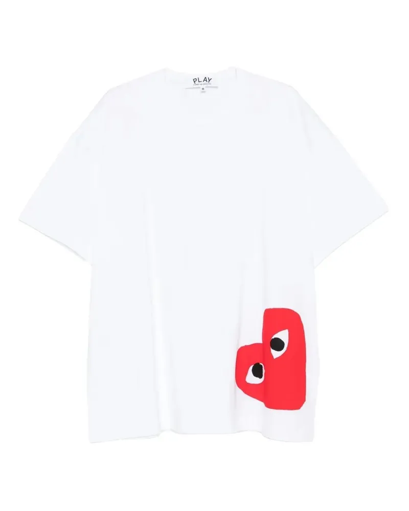 Comme des Garçons Play Logo' Oversized Logo T-Shirt White