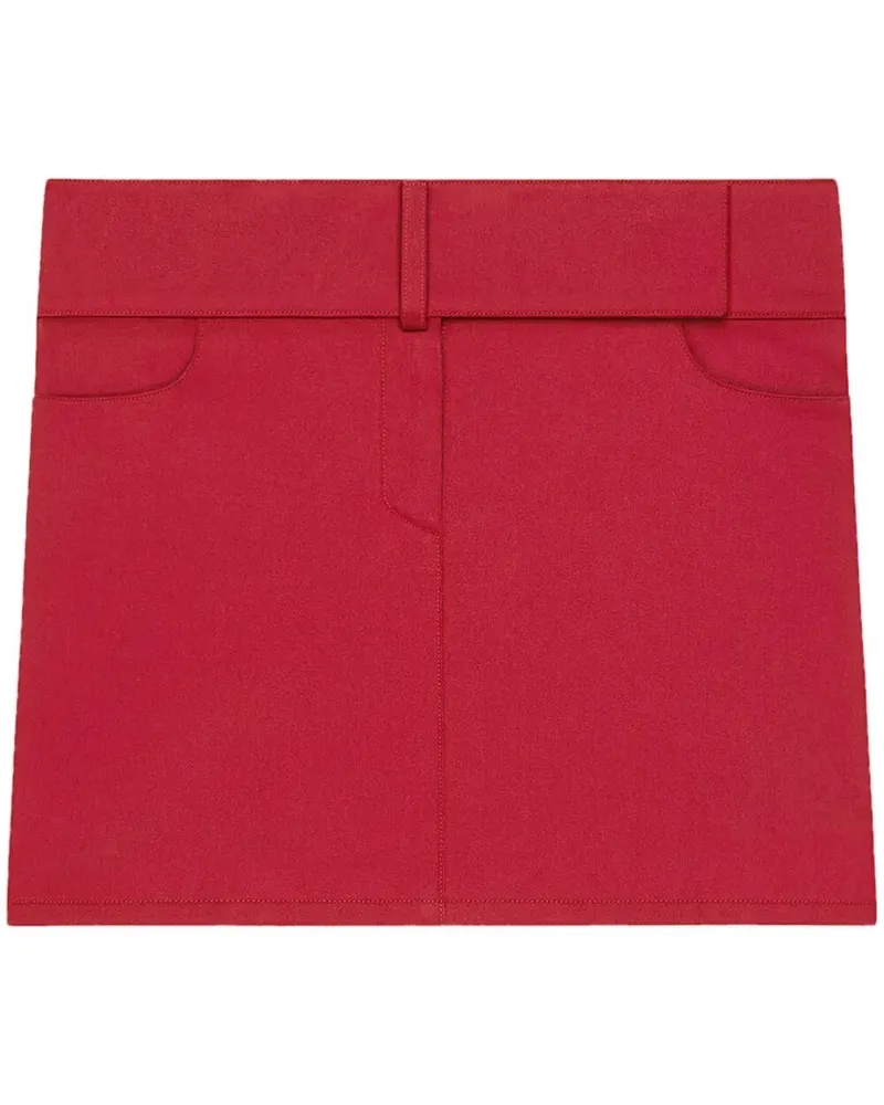 Courrèges Mini Skirt Belted Polycotton Red