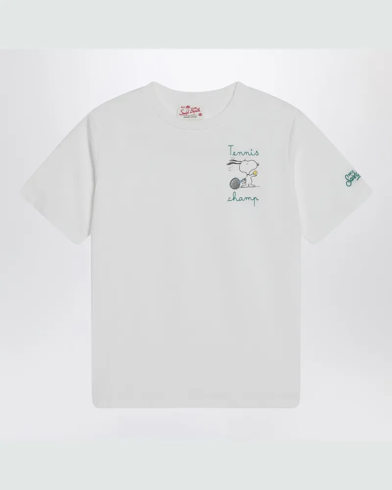 MC2 Saint Barth Weißes T-Shirt mit Snoopy-Tennis-Print White