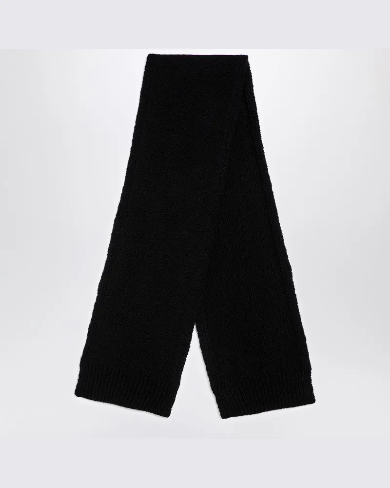 Jil Sander Schwarzer Wollschal Schwarz