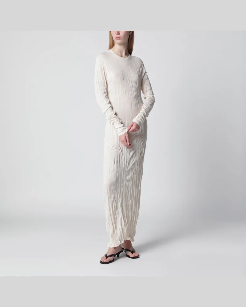 Totême Hellaprikotfarbenes Kleid aus zerknittertem Strick Orange