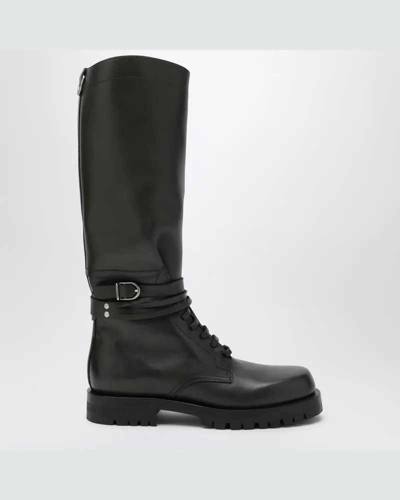 Durazzi Milano Dunkelgrüne hohe Combat-Stiefel 