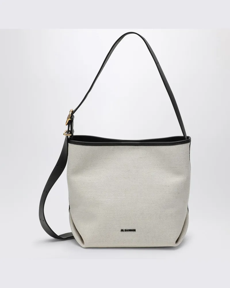 Jil Sander Kleine Tote-Bag Folded aus Canvas Beige