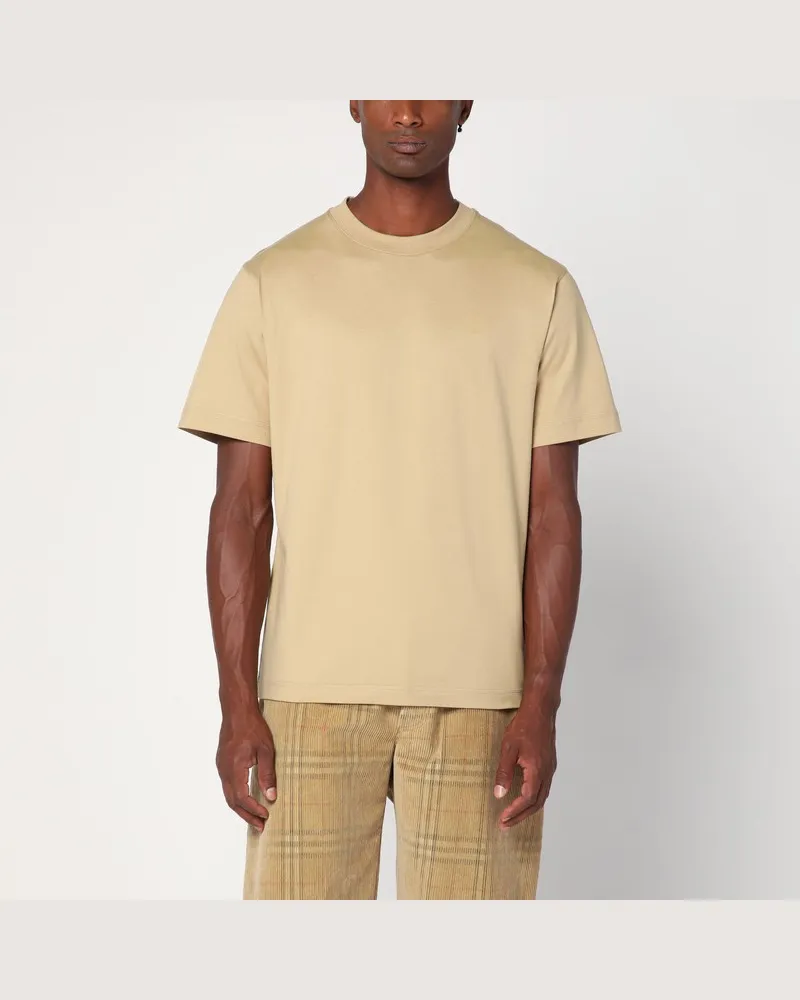 Burberry Beiges T-Shirt mit kurzen Ärmeln und EKD-Druck Braun
