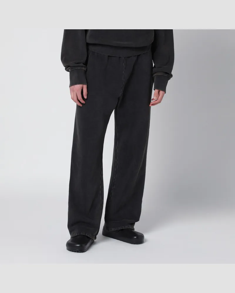 Entire Studios Gewaschene schwarze Baumwoll-Jogginghose Black