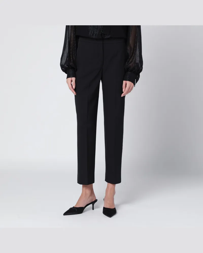 Max Mara Schwarze Slim-Hose aus Gabardine 