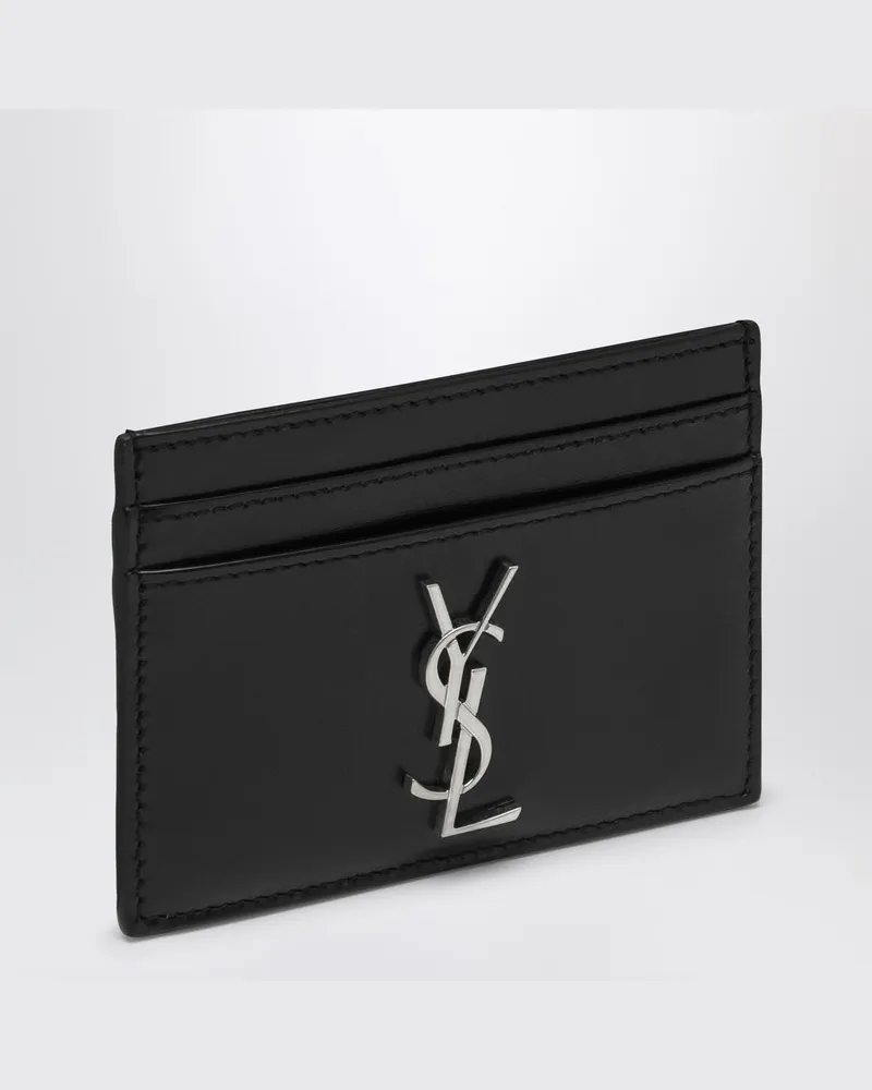 Saint Laurent Monogramm-Kreditkartenhalter schwarz 