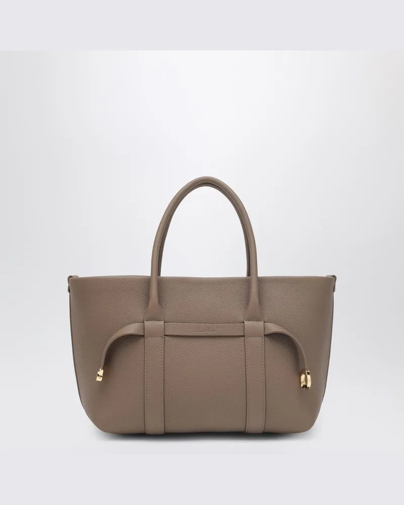 Loro Piana Ghiera Shopper Small Tasche in Fossilfarbe Braun