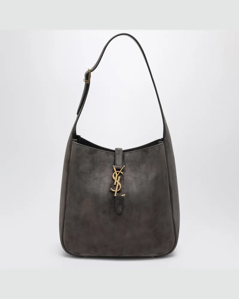 Saint Laurent Kleine Le 5 À 7 Tasche aus grauem Wildleder Brown