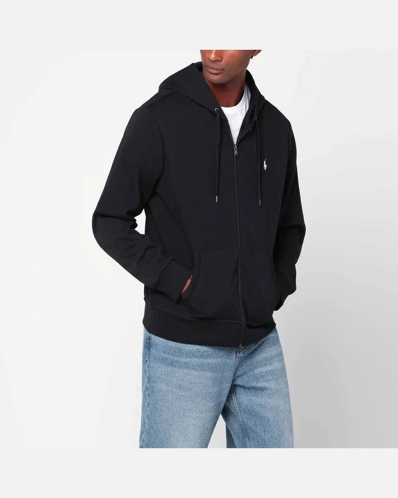 Ralph Lauren Schwarzes Sweatshirt mit Reißverschluss aus Baumwollmischung Schwarz