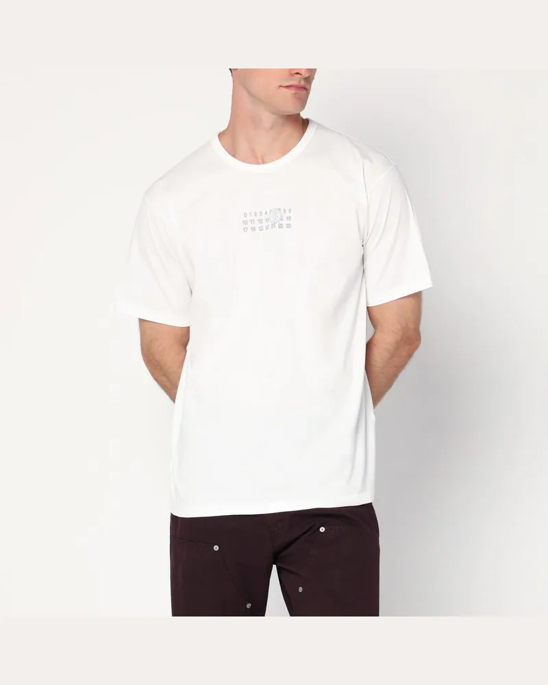 Maison Margiela Weißes Numeric Signature T-Shirt Weiß
