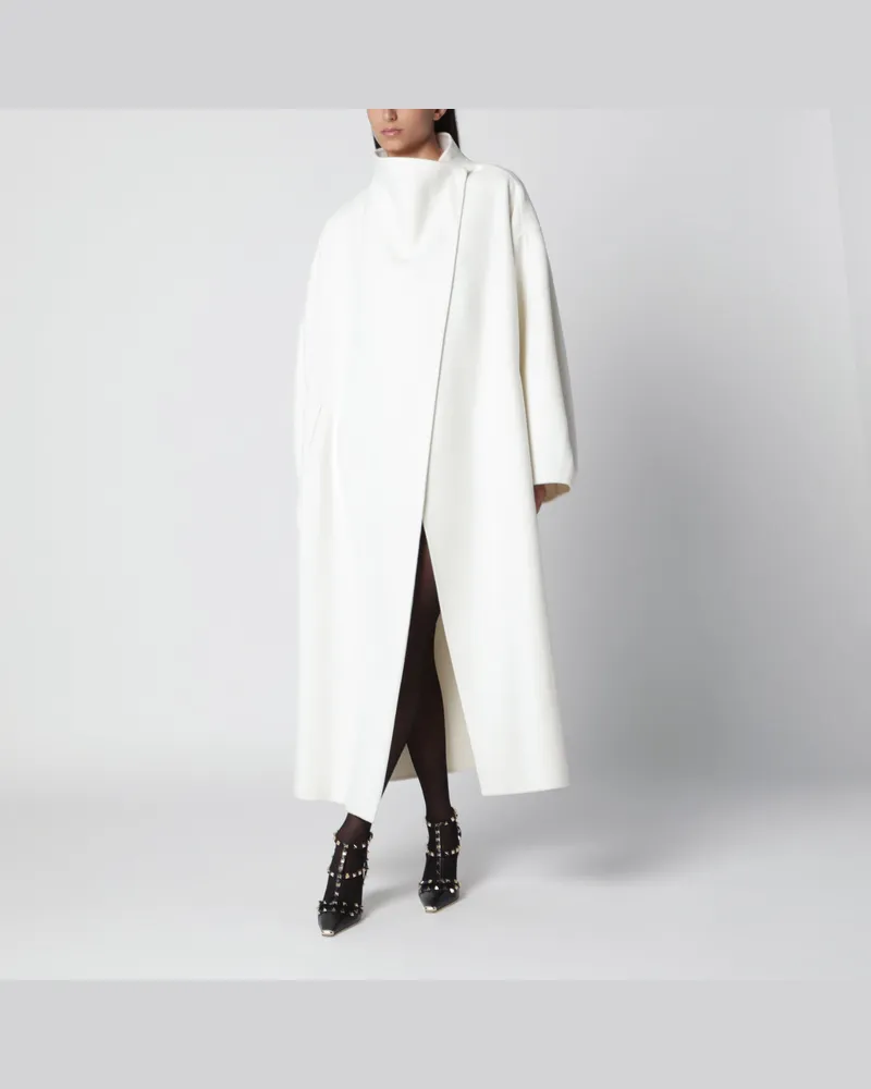 FRANKIE Shop Leroy weißer Maximalmantel aus Wollmischung White