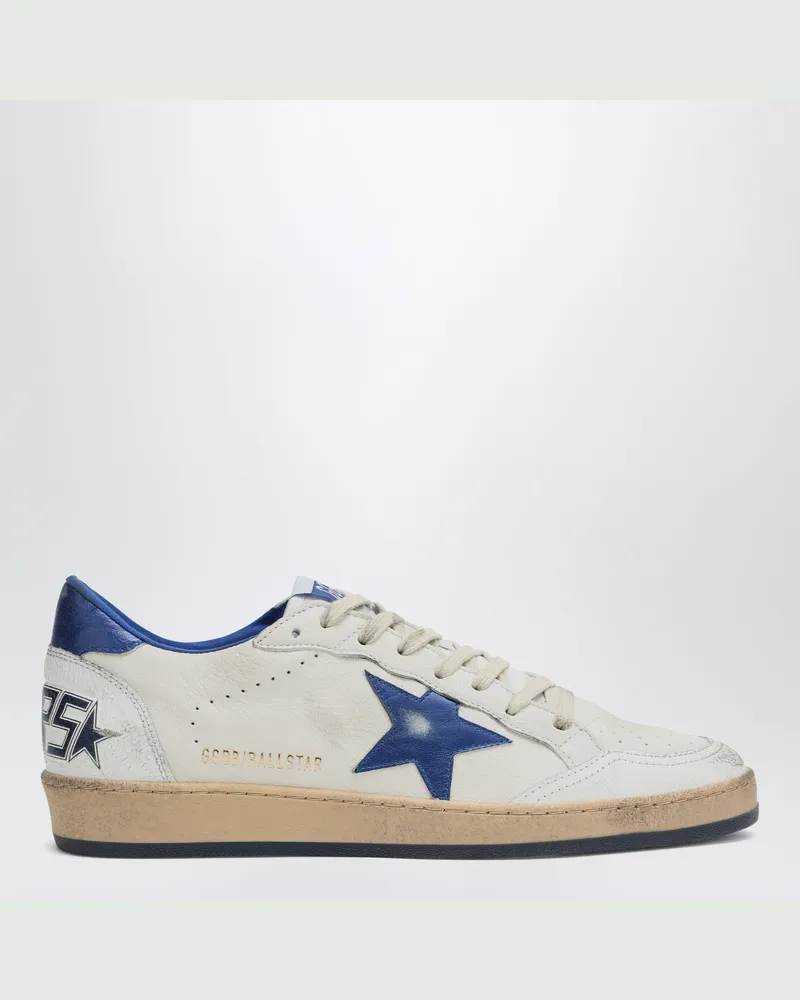 Golden Goose Ballstar Weiß/Metallic Blau Sneaker White